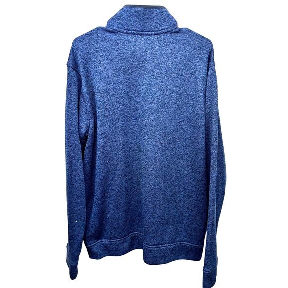 Eddie Bauer xl Men Sweatshirt pullover 1/4 snap mock neck fleece navy blue layer - Picture 2 of 8